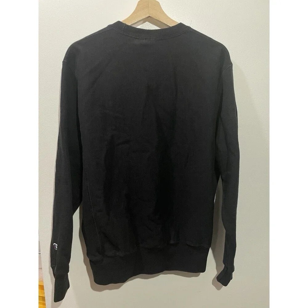 Vintage Champion Reverse Weave Sweatshirt Black Medium Heavyweight - Picture 2 of 6